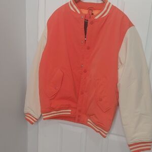 Orange and Cream Bomber Jacket
